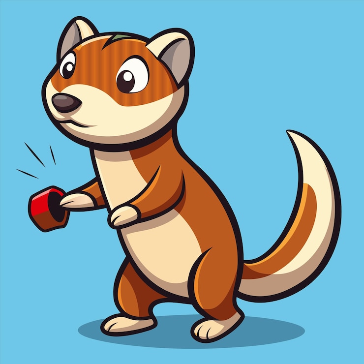 Vector una caricatura de una ardilla sosteniendo un pedazo de comida con una imagen de caricaturas de una ardila sosteniendo una pieza o