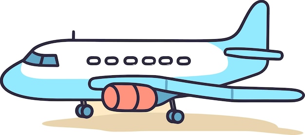 una caricatura de un avión con una nariz grande y una nariz roja grande