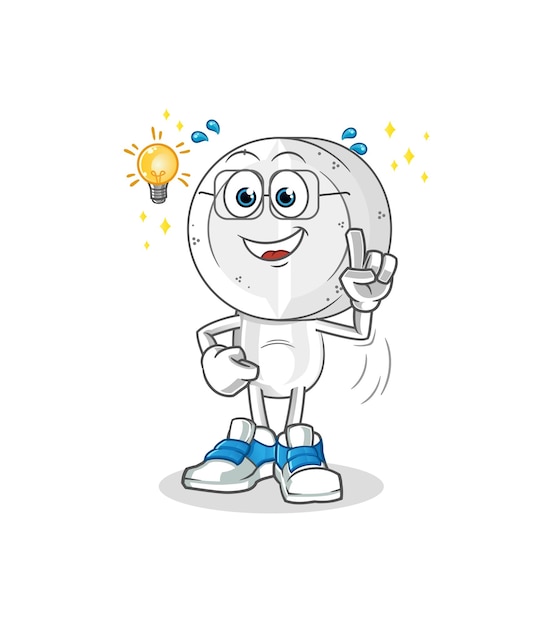 La caricatura de la cabeza de la tableta de medicina tiene un vector de mascota de idea