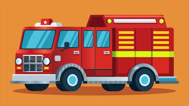 una caricatura de un camión de bomberos con la palabra fuego en el frente