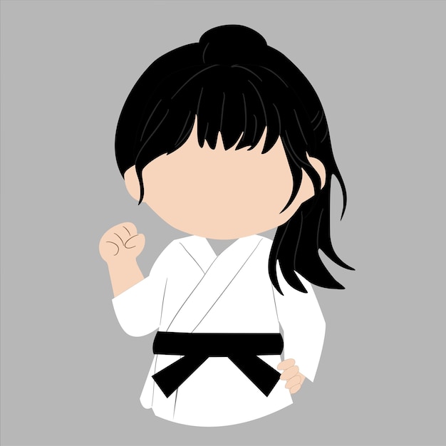 Caricatura de la chica del karate
