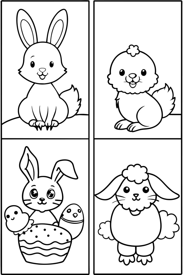 una caricatura de un conejo y un conejo con un bebé en el medio