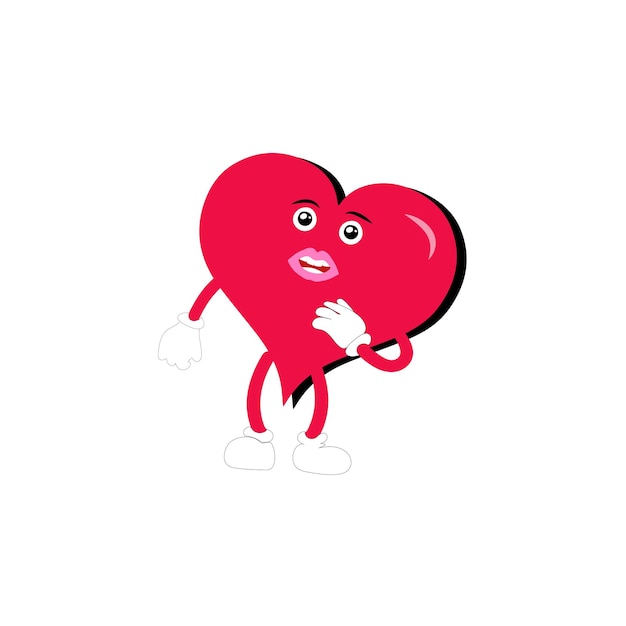 Caricatura de corazón de amor con muchas expresiones diferentes amor actividad del corazón vector ilustración plana
