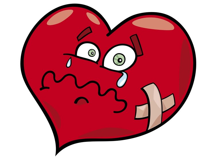 Vector caricatura del corazón roto