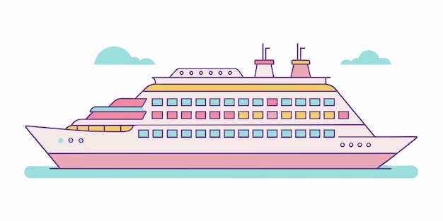 una caricatura de un crucero llamado el rosa y amarillo