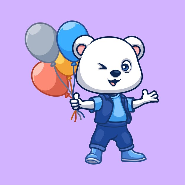 Caricatura de cumpleaños del oso polar