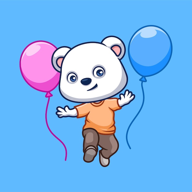 Caricatura de cumpleaños del oso polar
