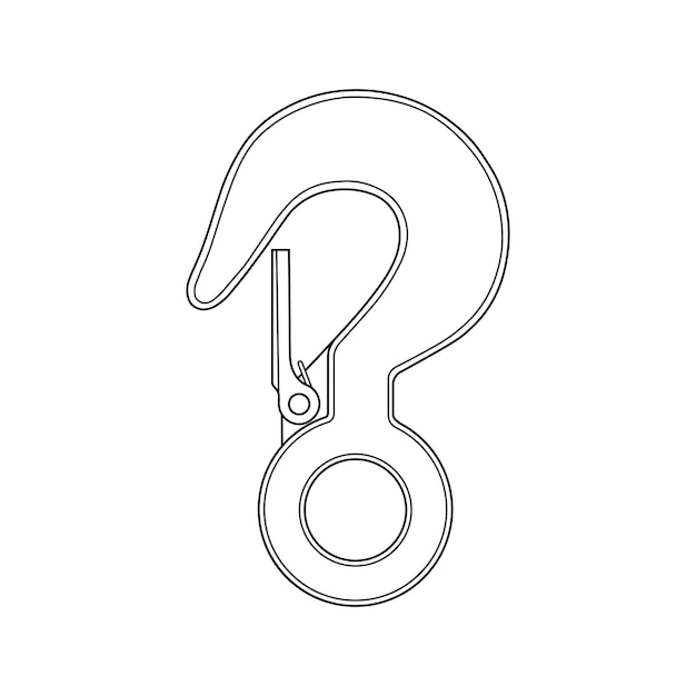 Caricatura dibujada a mano Ilustración vectorial icono de gancho aislado en blanco