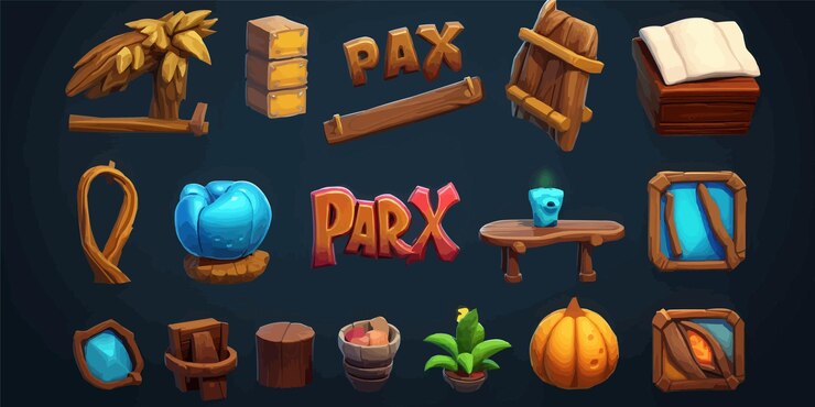 Vector una caricatura de diferentes tipos de juegos, incluido el juego