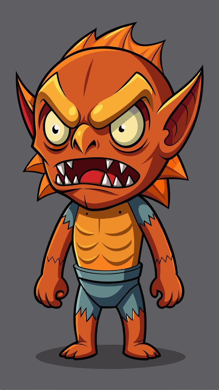Vector una caricatura de un dragón con dientes afilados