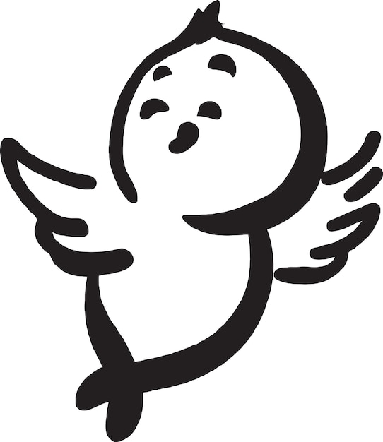 Una caricatura de un fantasma con alas que dice triste.