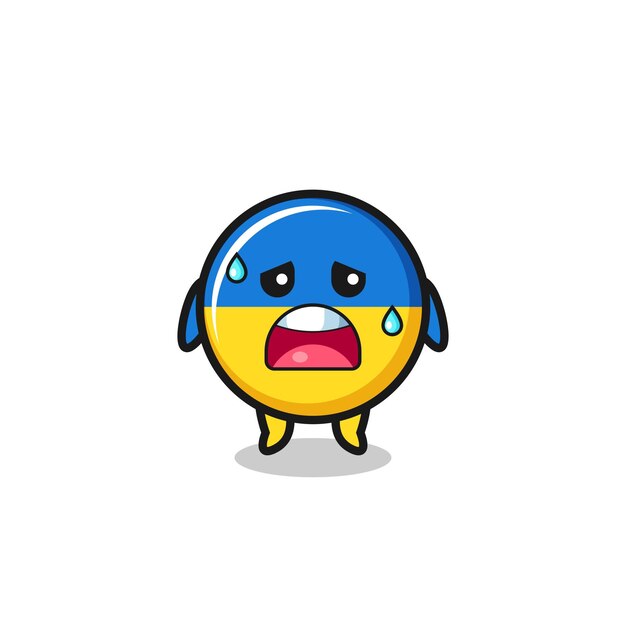 La caricatura de fatiga del diseño lindo de la bandera de ucrania
