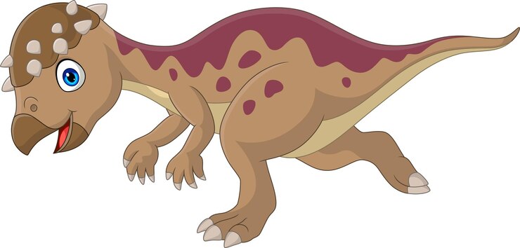 Vector caricatura, feliz, pachycephalosaurus, dinosaurio, funcionamiento