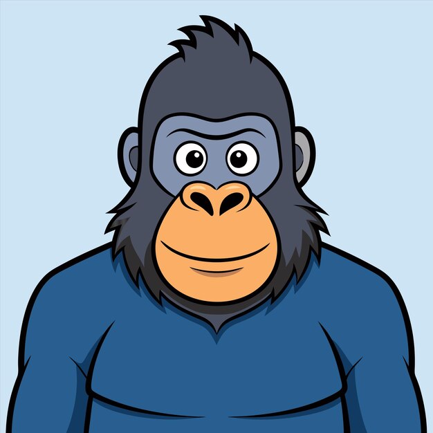 una caricatura de un gorila con una camisa azul que dice cita de mono