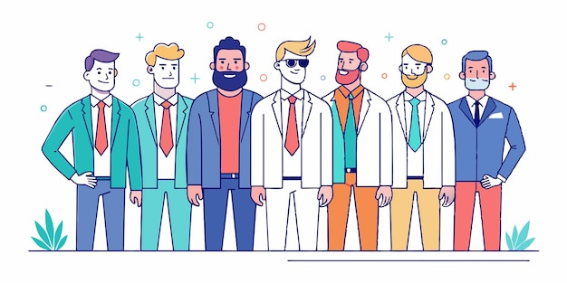 una caricatura de un grupo de hombres con la palabra el uno en el medio