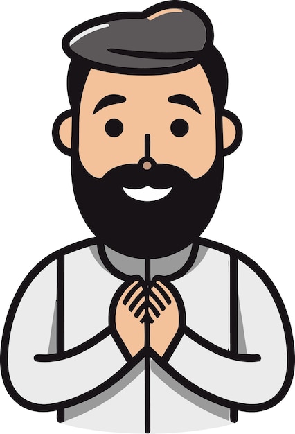 una caricatura de un hombre con barba y bigote