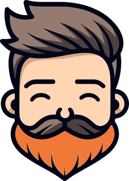 una caricatura de un hombre con barba y bigote
