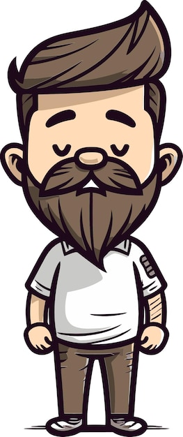 una caricatura de un hombre con barba y bigote