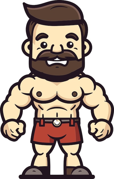 una caricatura de un hombre con barba y bigote