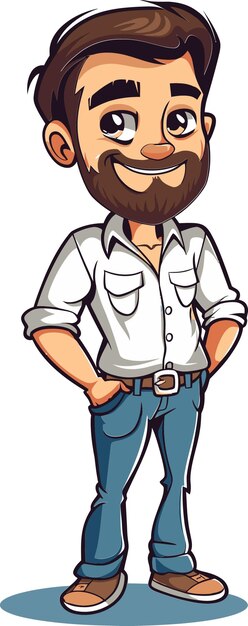 una caricatura de un hombre con barba y una camisa que dice que es un personaje