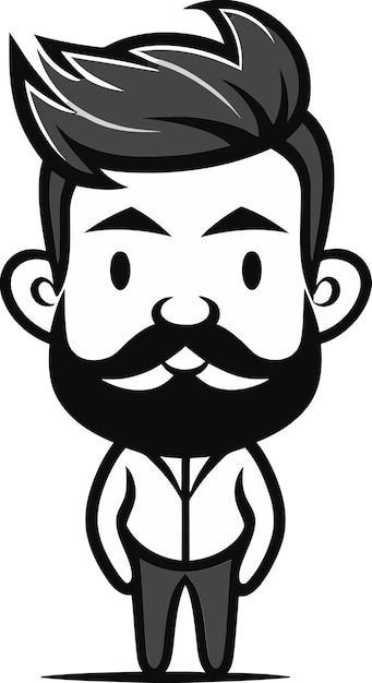 una caricatura de un hombre con bigote y barba