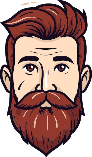 una caricatura de un hombre con bigote y barba
