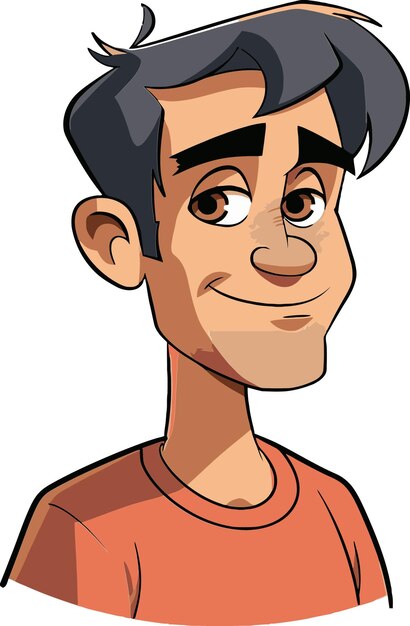 una caricatura de un hombre con una cara graciosa