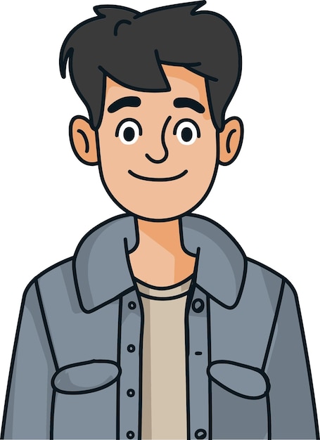 una caricatura de un hombre con una chaqueta con una camisa que dice camiseta