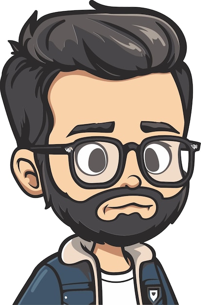 una caricatura de un hombre con gafas y barba