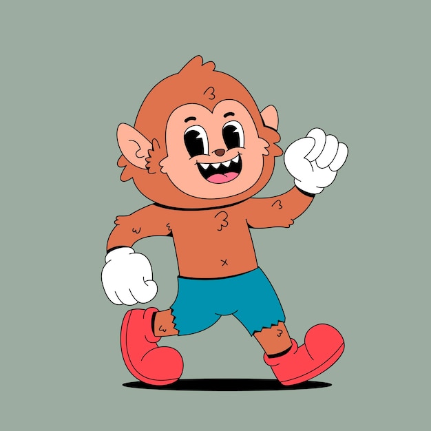una caricatura de un hombre lobo con una gran sonrisa en la cara
