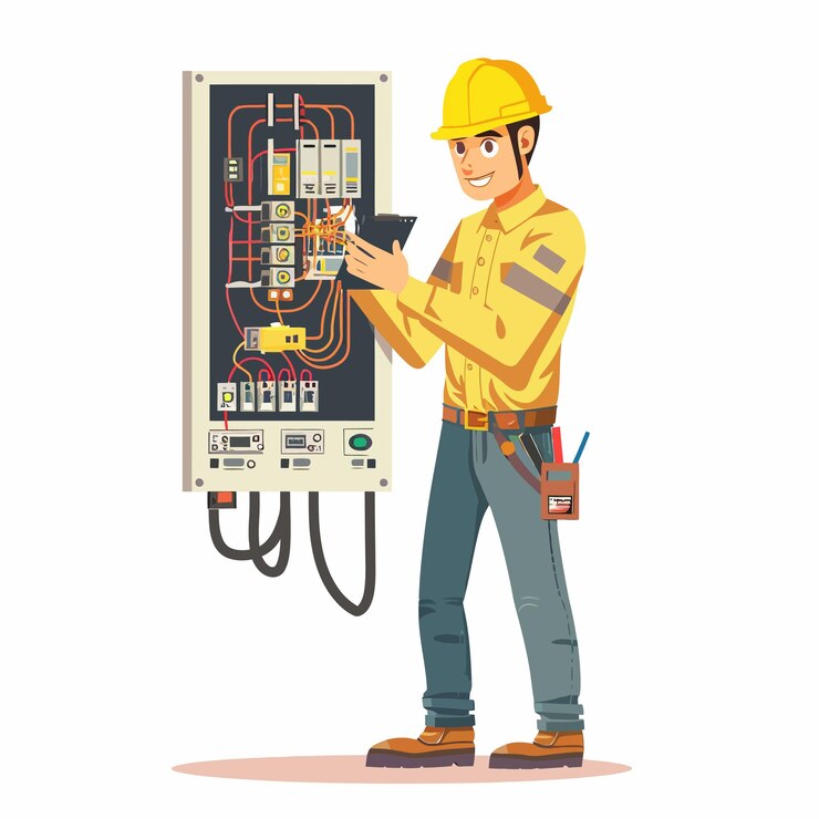 Vector una caricatura de un hombre con un sombrero amarillo y un sombrerito amarillo