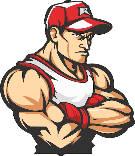una caricatura de un hombre con un sombrero rojo y un sombrerito rojo
