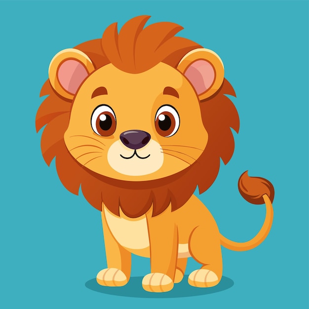 una caricatura de un león con un fondo azul