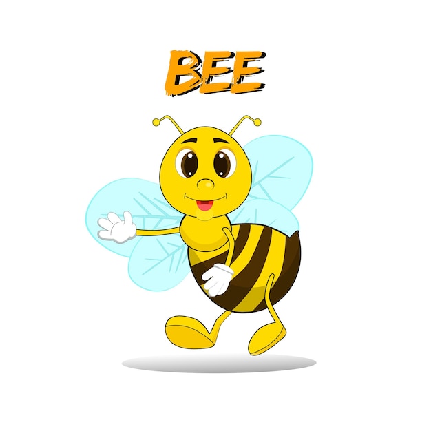 caricatura linda de la ilustración de la abeja