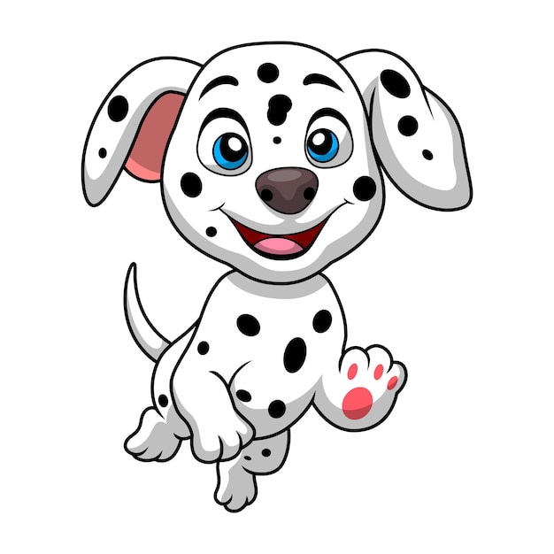 Vector caricatura de lindo perro dálmata sobre fondo blanco