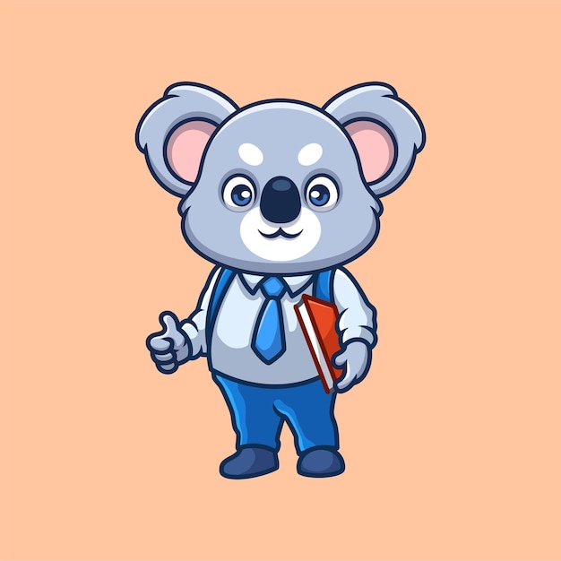 Vector caricatura de la maestra koala es muy linda.