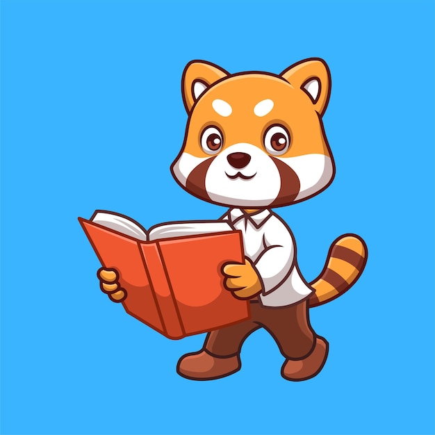 Caricatura de la maestra panda roja