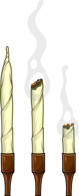 Caricatura Marihuana Articulaciones O Cigarrillos Vector Dibujado A Mano Ilustración I