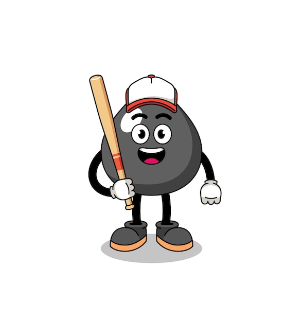 Caricatura de mascota de aceite como diseño de personaje de jugador de béisbol