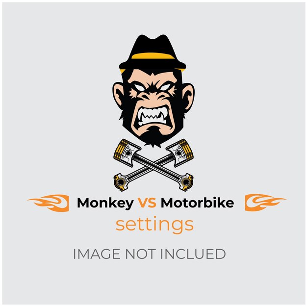 Vector caricatura de la mascota de los monos gorila montando en motocicleta