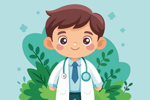 una caricatura de un médico con un estetoscopio en el cuello