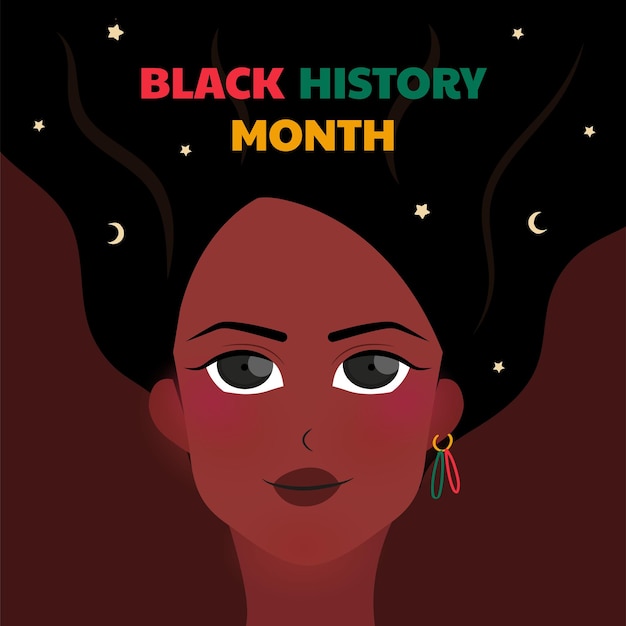 Vector caricatura del mes de la historia negra dibujada a mano