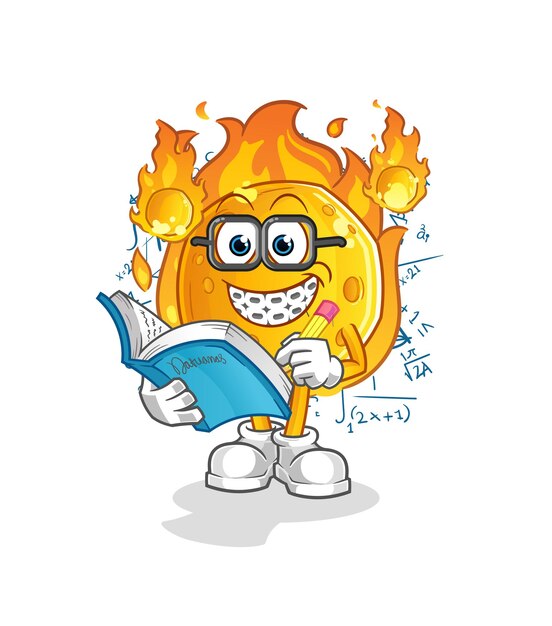 La caricatura de meteorito geek. vector de mascota de dibujos animados