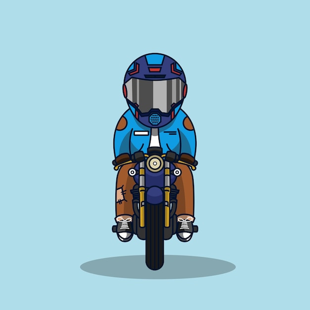 Una caricatura de una motocicleta con el número 7 en el frente.