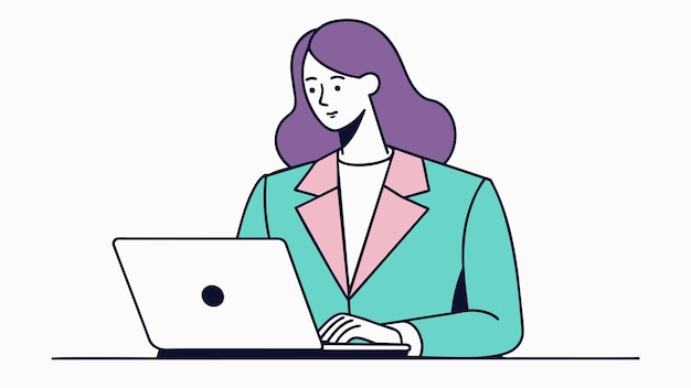 una caricatura de una mujer con los brazos levantados frente a una pantalla de computadora