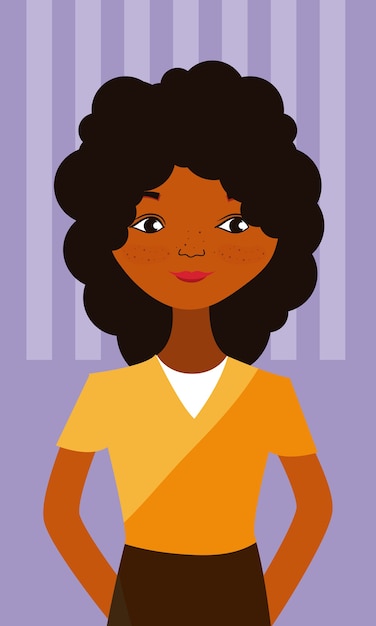 Vector caricatura de mujer joven