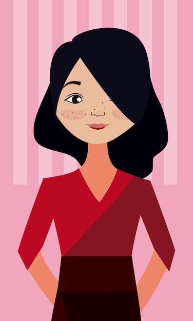 Vector caricatura de mujer joven