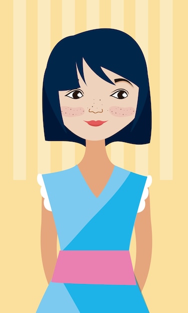 Vector caricatura de mujer joven