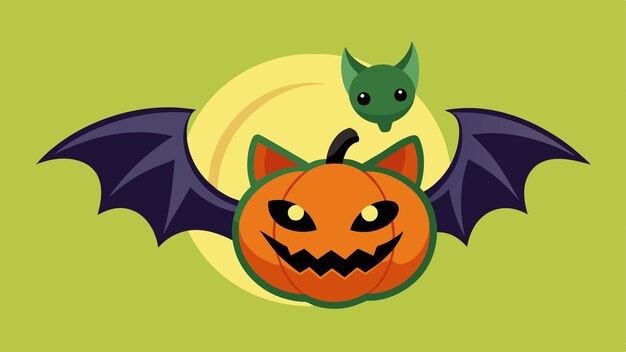 una caricatura de un murciélago y un murciénago en un fondo verde