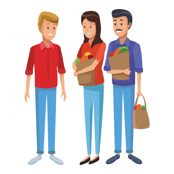 Vector caricatura de negocios de abarrotes